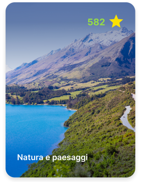 Immagine a colori che rappresenta un contest fotografico nella categoria natura e paesaggi sponsorizzato da un'impresa sostenibile.